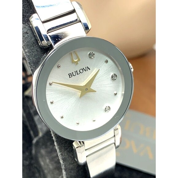 Bulova Women's Watch 96P241 Marc Anthony Quartz Bangle Petite Diamond Silver - Picture 13 of 14